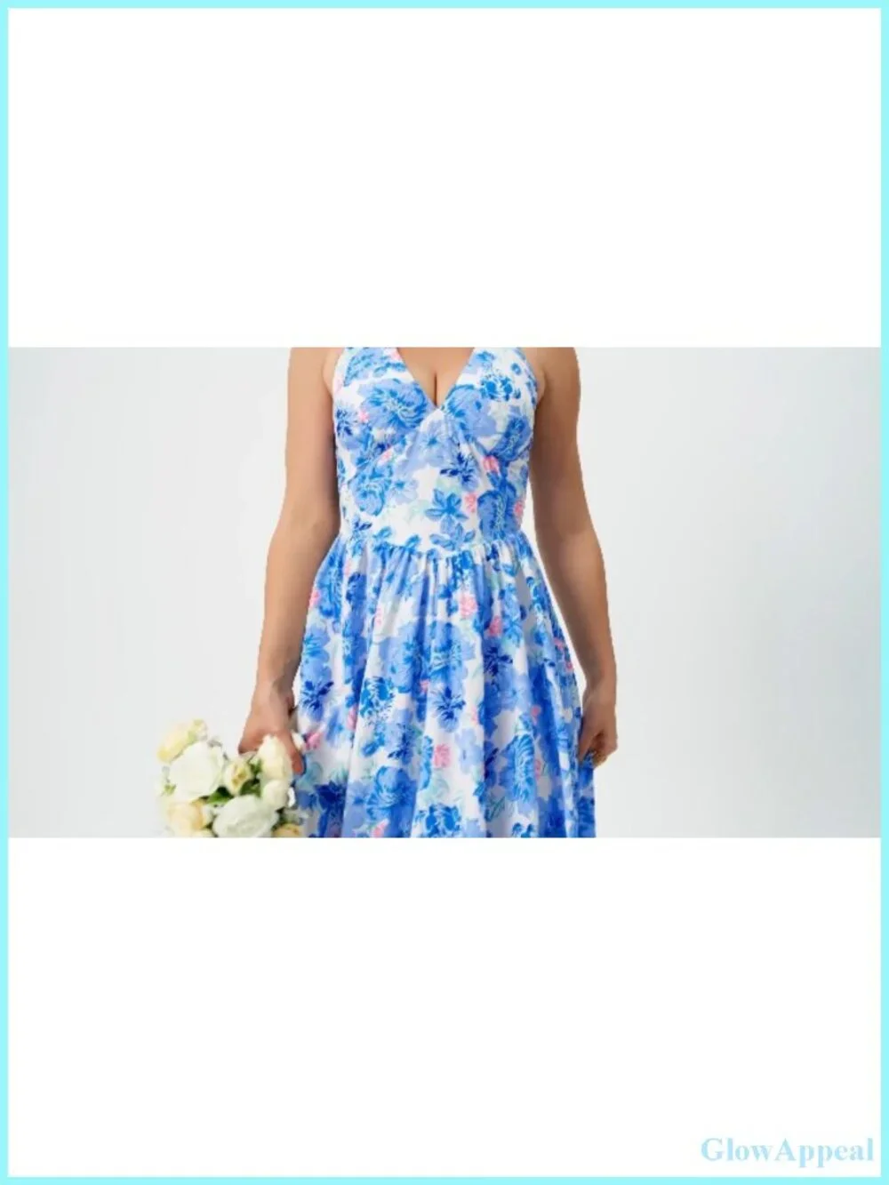 Gingham Halter V Neck Midi Dress Corset Smocked Sundress A Line Wedding Dress